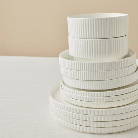 Karaca Forever Bone Pablito Service De Table 53 Pièces Pour 12 Personnes, Blanc