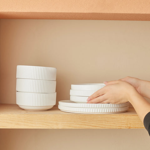 Karaca Forever Bone Pablito Service De Table 53 Pièces Pour 12 Personnes, Blanc