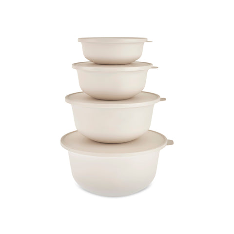 Karaca Forbs Set de 4 récipients de rangement 2 en 1, crème