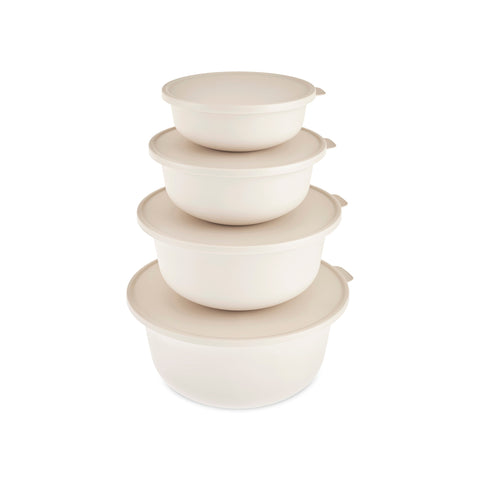 Karaca Forbs Set de 4 récipients de rangement 2 en 1, crème