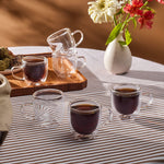 Ensemble de 6 tasses à café turques en verre à double paroi Karaca Olivier, 80 ml, transparent