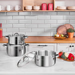 Set de casseroles en acier Karaca Magnus XLarge à fond induction – 6 pièces