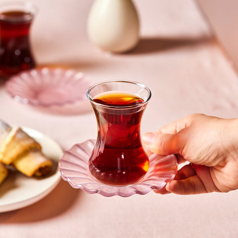 Karaca Luna Rose clair Service à thé 12 pièces, 6 personnes