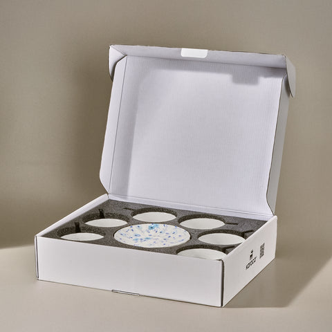 Karaca Blossom Service de Tasses à Thé et Sous-Tasses en Bone China, 12 Pièces, pour 6 Personnes, 220 ml, Bleu