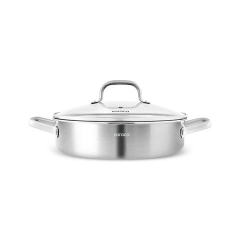 Karaca Power Steel 316+ 3 Ply Akita Batterie de Cuisine en Acier Inoxydable 7 Pièces avec Base Compatible Induction