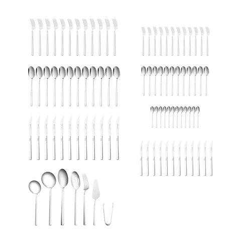 Karaca Nil Elegance Service De Couverts 91 Pièces Pour 12 Personnes