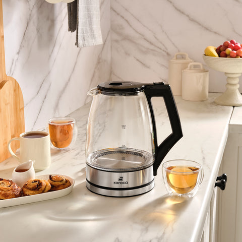 Karaca Glacia Bouilloire En Verre, 2200W, 1,8L, Transparent