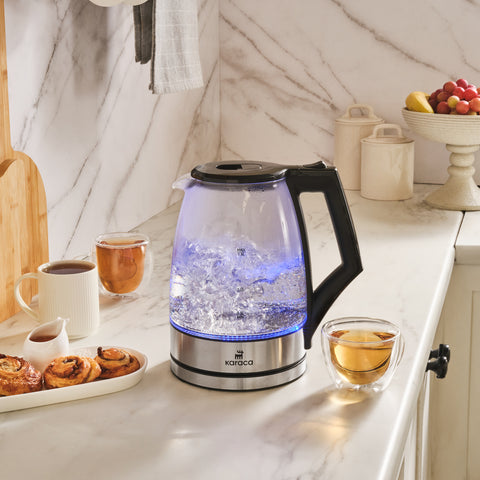 Karaca Glacia Bouilloire En Verre, 2200W, 1,8L, Transparent