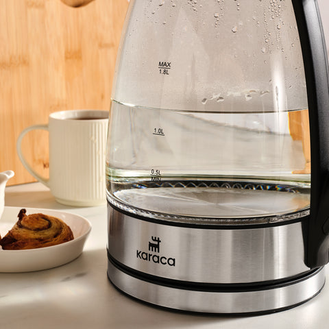 Karaca Glacia Bouilloire En Verre, 2200W, 1,8L, Transparent