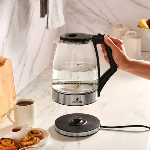 Karaca Glacia Bouilloire En Verre, 2200W, 1,8L, Transparent