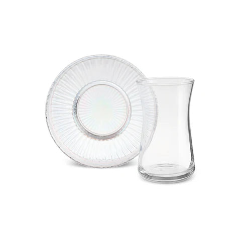 Service à thé turc Karaca Lily 12 pièces pour 6 personnes, 170 ml, Luster
