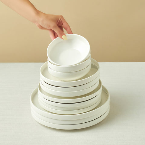 Karaca Stream Bone Sirius Service De Table 53 Pièces 12 Personnes Blanc