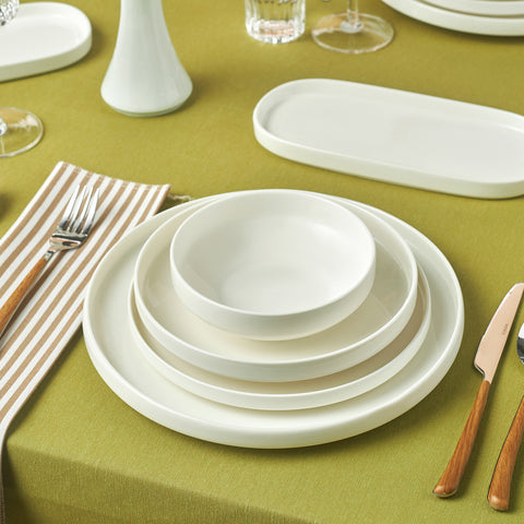 Karaca Stream Bone Sirius Service De Table 53 Pièces 12 Personnes Blanc