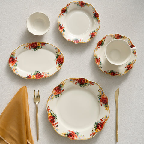 Karaca Forever Bone Amarose Service De Petit-déjeuner 26 Pièces