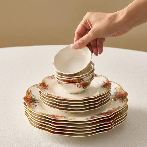 Karaca Forever Bone Amarose Service De Petit-déjeuner 26 Pièces