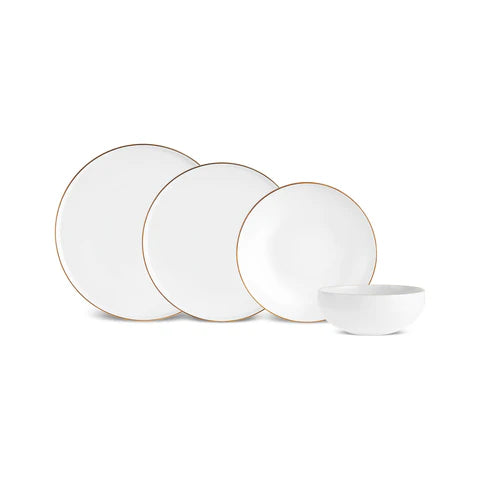 Service de Table Karaca Stream Bone Meridian, 24 Pièces, pour 6 Personnes, Doré