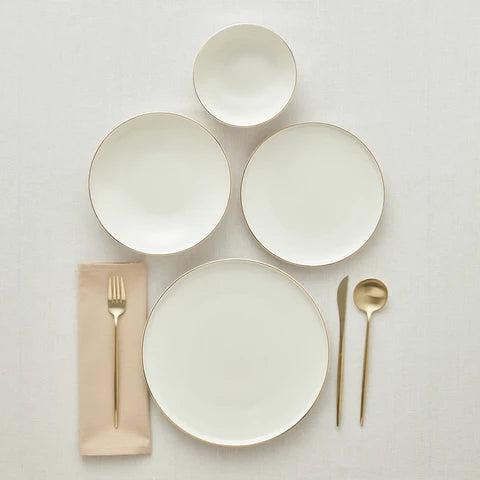 Service de Table Karaca Stream Bone Meridian, 24 Pièces, pour 6 Personnes, Doré