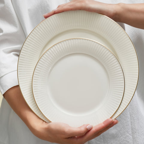 Karaca Stream Bone Massimo Service De Table Doré 24 Pièces