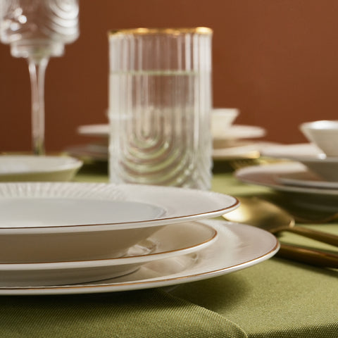 Karaca Stream Bone Massimo Service De Table Doré 24 Pièces