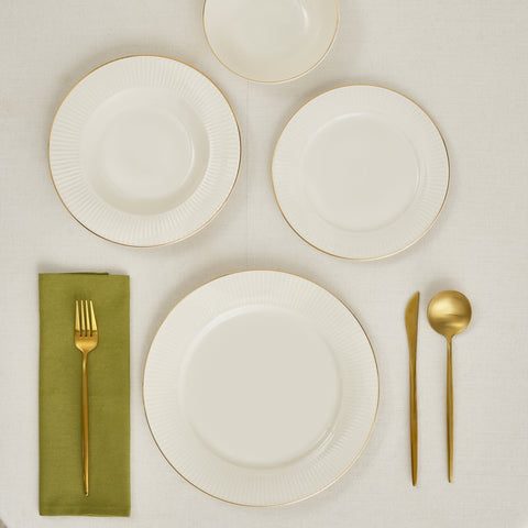 Karaca Stream Bone Massimo Service De Table Doré 24 Pièces