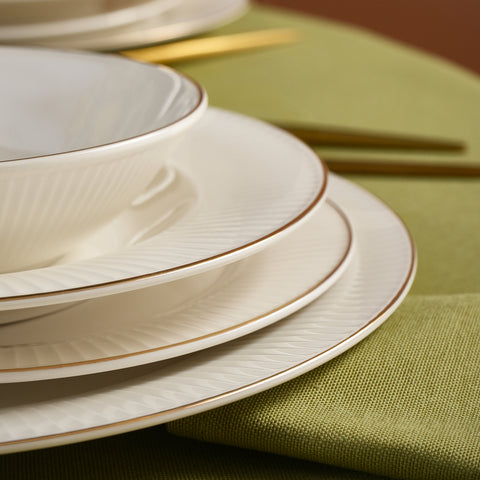 Karaca Stream Bone Massimo Service De Table Doré 24 Pièces