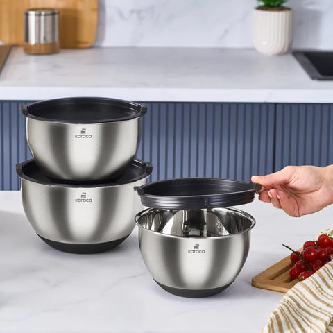 Set de bols mélangeurs Karaca Blendbox – 3 pièces, inox