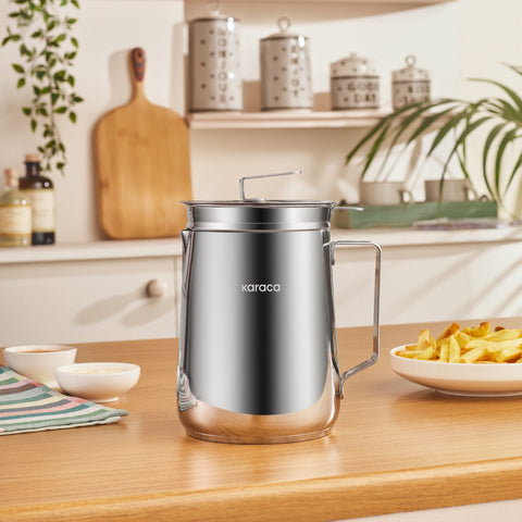 Karaca Minifry Friteuse Profonde en Acier Inoxydable, 2 L, Argent