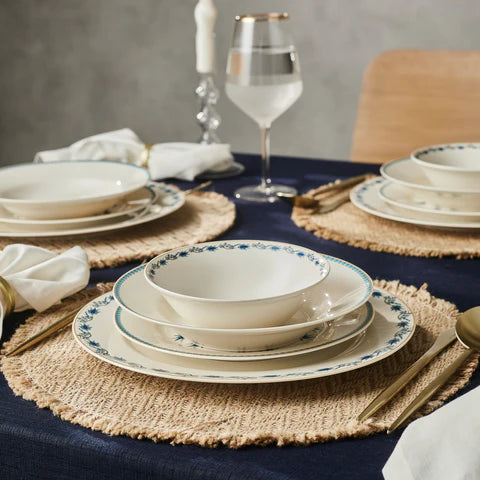 Service de table Karaca Forever Bone China Iznik 24 pièces pour 6 personnes, Multicolore