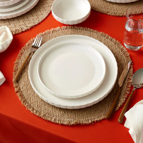 Service de table Karaca Stream Bone China Pumpkin 24 pièces pour 6 personnes, Blanc