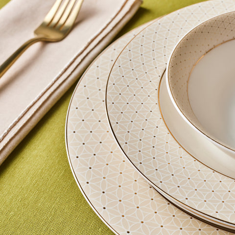 Karaca Elegance Bone Alessa Service de table et de petit-déjeuner 60 pièces pour 8 personnes