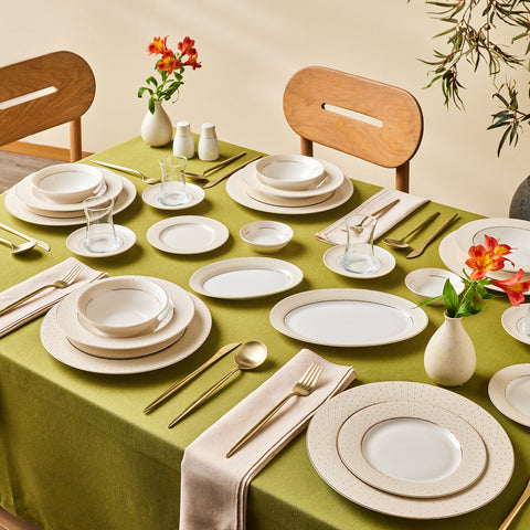 Karaca Elegance Bone Alessa Service de table et de petit-déjeuner 60 pièces pour 8 personnes
