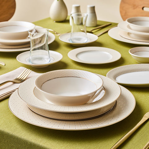 Karaca Elegance Bone Alessa Service de table et de petit-déjeuner 60 pièces pour 8 personnes