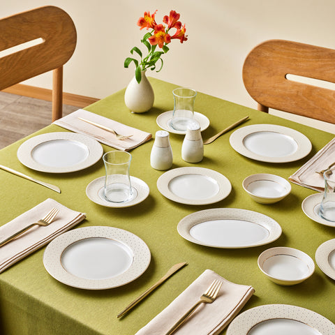 Karaca Elegance Bone Alessa Service de table et de petit-déjeuner 60 pièces pour 8 personnes