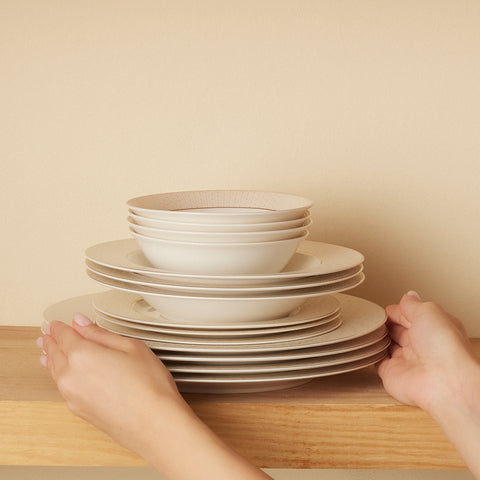 Karaca Elegance Bone Alessa Service de table et de petit-déjeuner 60 pièces pour 8 personnes