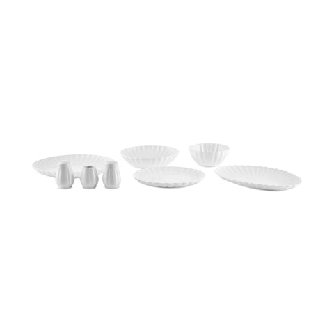 Karaca Stream Bone Umbrella – Service de table blanc 53 pièces pour 12 personnes