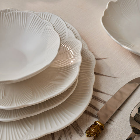 Karaca Bloom Service de table en Bone China 24 pièces pour 6 personnes, blanc