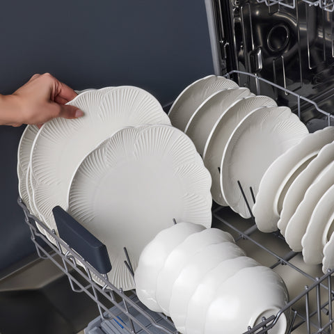 Karaca Bloom Service de table en Bone China 24 pièces pour 6 personnes, blanc