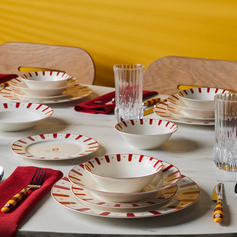 Karaca x Galatasaray Service de Table Forever Bone Sous Licence 24 Pièces pour 6 Personnes
