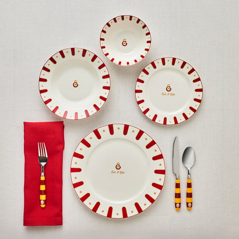Karaca x Galatasaray Service de Table Forever Bone Sous Licence 24 Pièces pour 6 Personnes