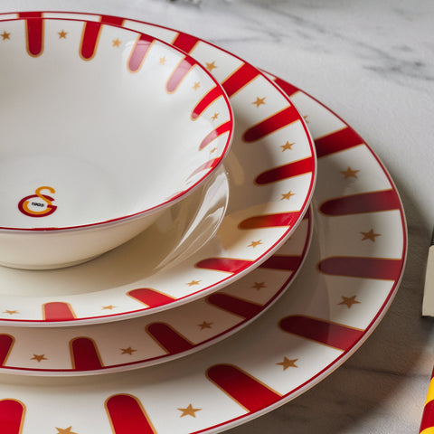 Karaca x Galatasaray Service de Table Forever Bone Sous Licence 24 Pièces pour 6 Personnes