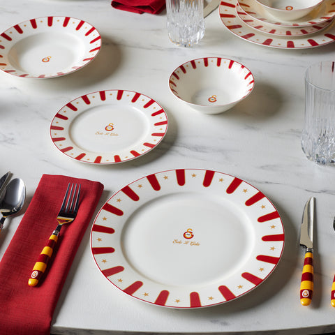 Karaca x Galatasaray Service de Table Forever Bone Sous Licence 24 Pièces pour 6 Personnes