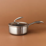 Karaca 5Ply PowerSteel 316+ Casserole à manche en acier inoxydable compatible induction, 18 cm, argentée