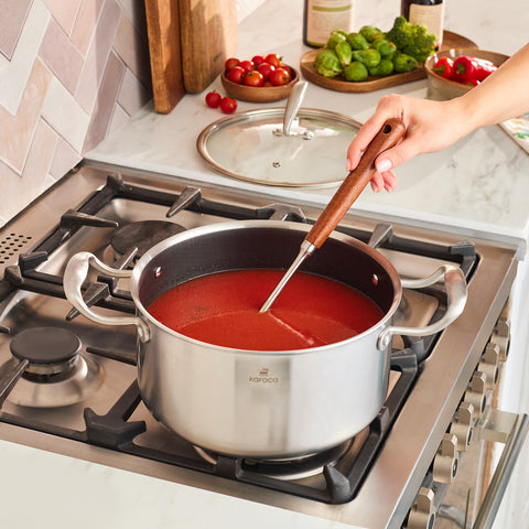 Karaca 5Ply PowerSteel 316+ Marmite en acier inoxydable avec couvercle, compatible induction, 24 cm, argent
