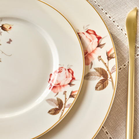 Karaca Bone China Rosie Service de Table 24 Pièces pour 6 Personnes, Multicolore