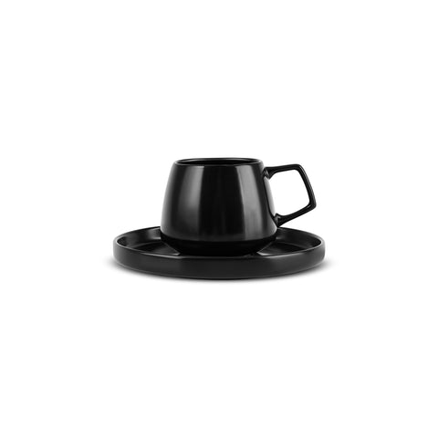 Karaca Streamline Saturn Set de 4 Tasses à Café pour 2 Personnes, Noir Mat