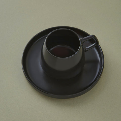 Karaca Streamline Saturn Set de 4 Tasses à Café pour 2 Personnes, Noir Mat