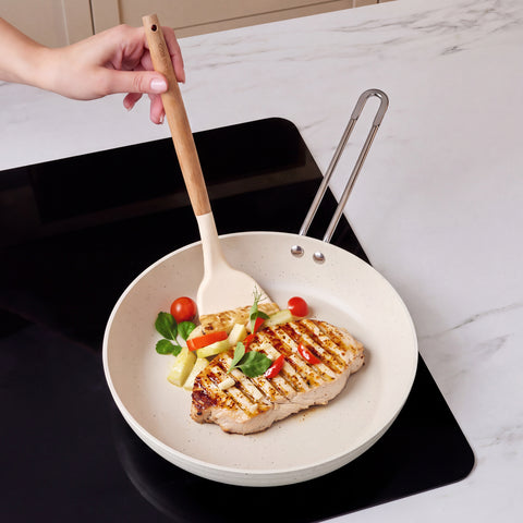 Karaca Granite Whitestone Set de 7 pièces de casseroles et poêles antiadhésives compatibles avec l’induction, Blanc