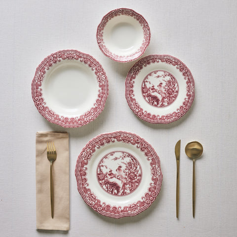 Karaca Bone China Rosie Service de Table 24 Pièces pour 6 Personnes, Multicolore