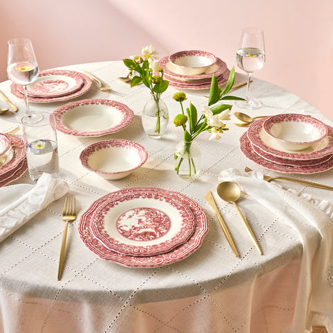 Karaca Bone China Rosie Service de Table 24 Pièces pour 6 Personnes, Multicolore