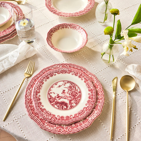 Karaca Bone China Rosie Service de Table 24 Pièces pour 6 Personnes, Multicolore